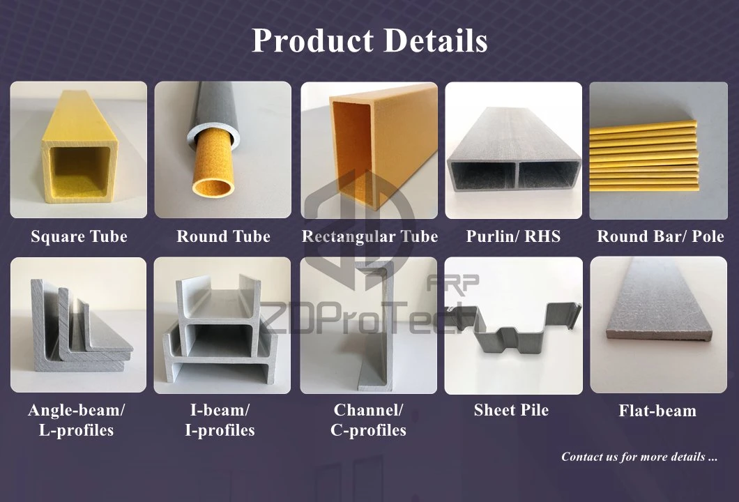 High Tensile Dtrength FRP Pultrusion Profiles Fiberglass I Beam.